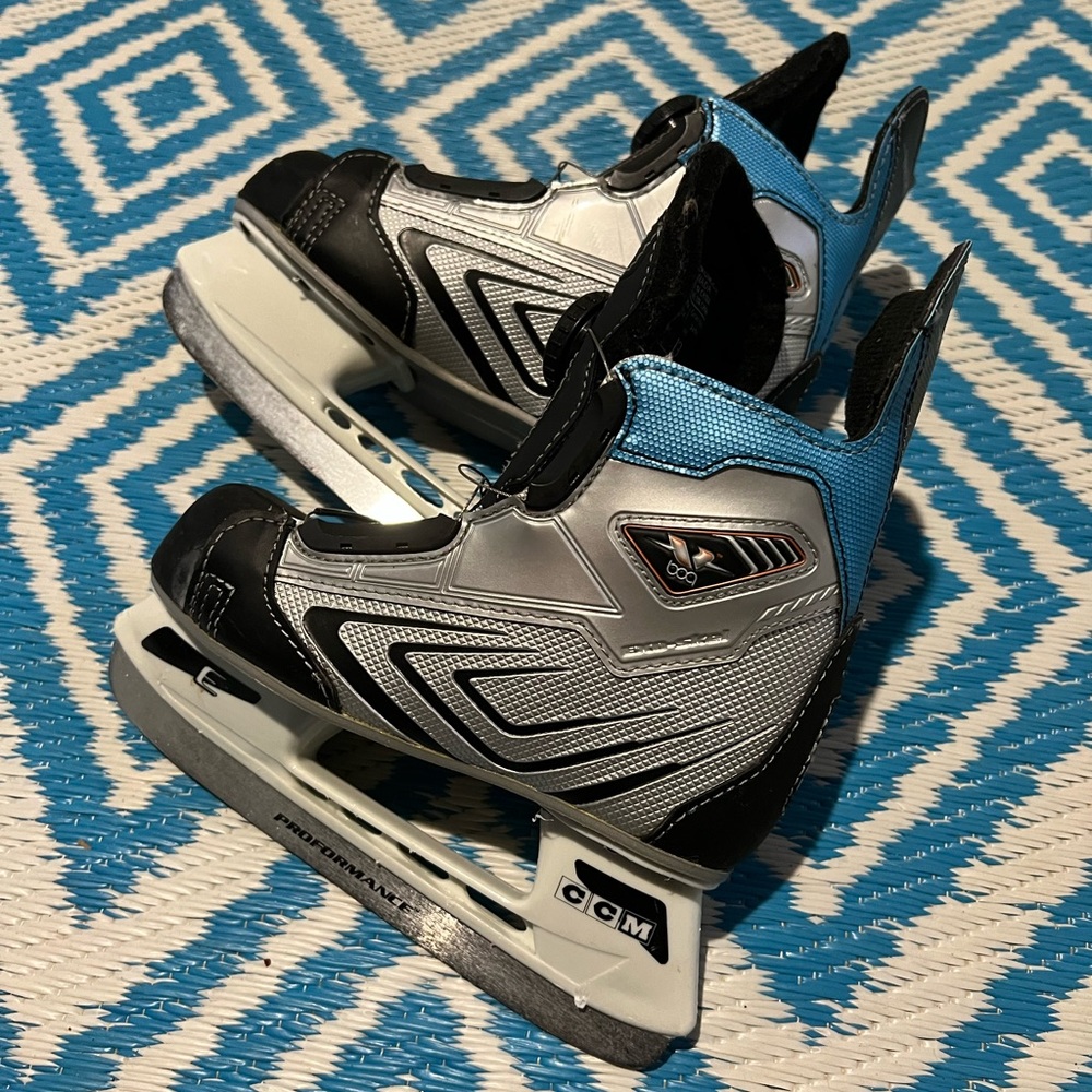 CCM Black and Blue Ice Skates Sleek Design